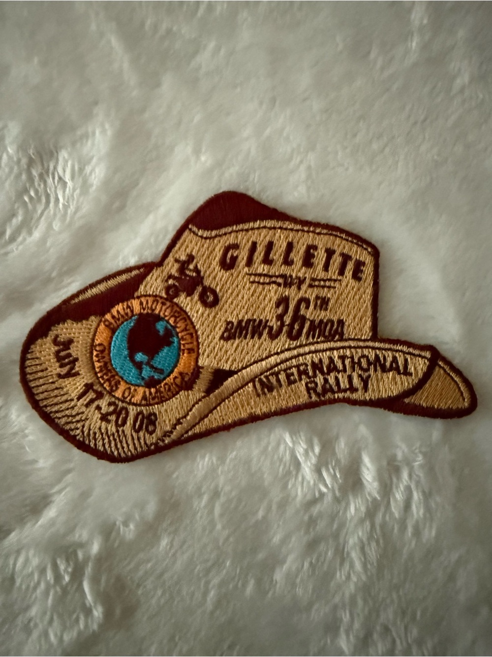 2008 BMW MOA Intetnational Rally Iron On Patch Gillette Wyoming 36th Annual nwot